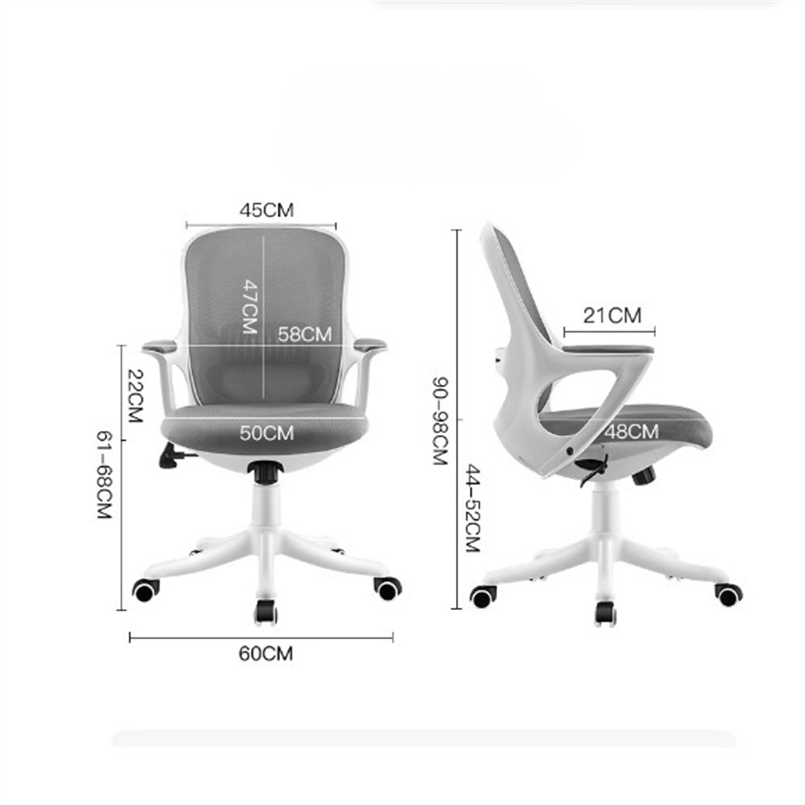 Ergonomiczne krzesło biurowe z obiciem z siatki, wysokie oparcie i przesuwane siedzisko, obrotowe krzesło komputerowe dla mężczyzn i kobiet (różowe)