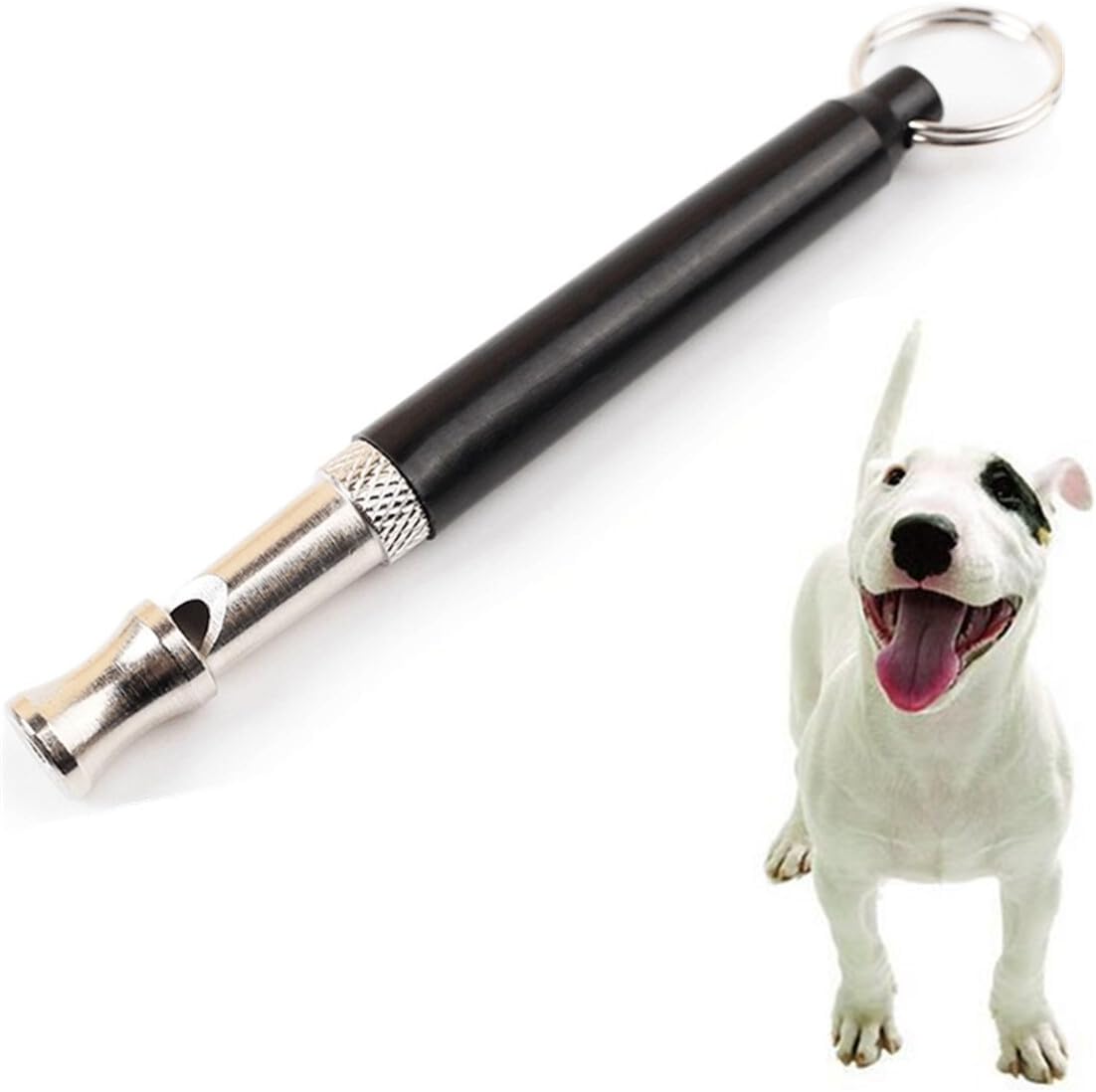 Stop Barking Whistle with Frequency and Strap Non-Corrosive Nickel-Plated Brass Dog Training Tool for Humane Obedience and Aggressive Stray Distraction Black