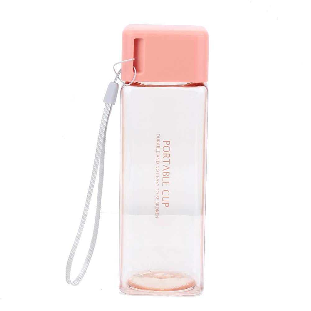 bizofft Stainless Steel BPA-Free Square-Shaped Water Bottle, Water Jug, Durable for Office Outdoor Home Travel(Pink)