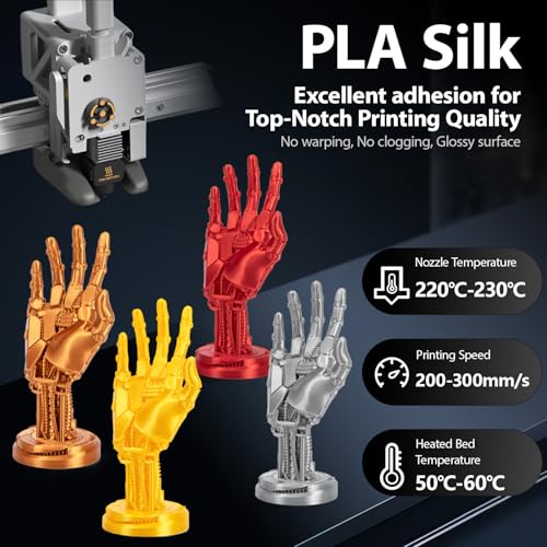 Image of Silk Copper PLA 1.75mm 1kg Shiny Smooth Gloss 3D Filament Spool FDM AMS | Easy printing Silk finish Smooth metallic surface Neatly wound Low warping No tangle 1kg spool 2.2lbs for Printer Bambu Ender