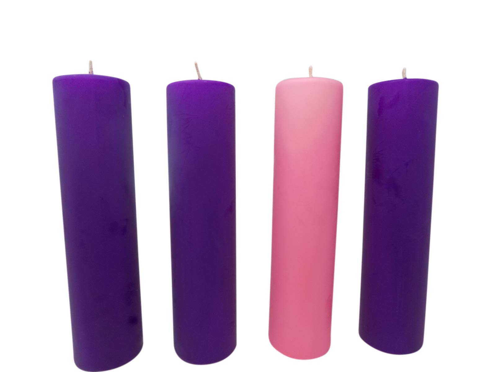 Stearine Christmas Pillar Advent Candles for Churches, 3 x 12 Inch, Set of 4