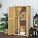 Outsunny 5' x 3' Wooden Outdoor Storage Cabinet, Garden Sheds & Outdoor Storage with Asphalt Roof & 2 Large Wood Doors with Lock, Natural