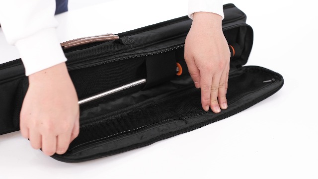 Rexmica Custodia per stecca da biliardo 2 x 2, con manico e tracolla staccabile, morbida borsa imbottita per stecche da biliardo con tasca frontale per accessori, colore nero