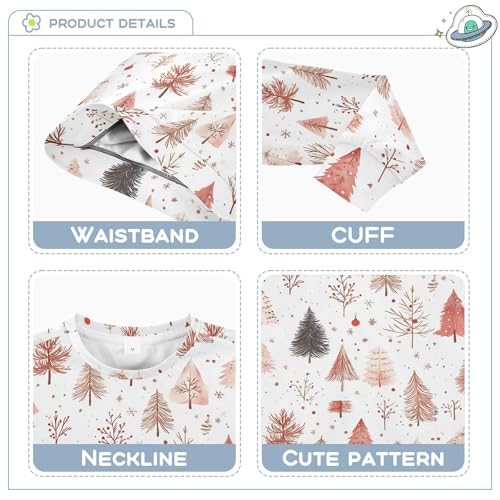 JUNZAN Christmas Trees Snowflakes Little Kids Sweatshirt Hoodie Crewneck Hoodies for Girls Athletic 4T3