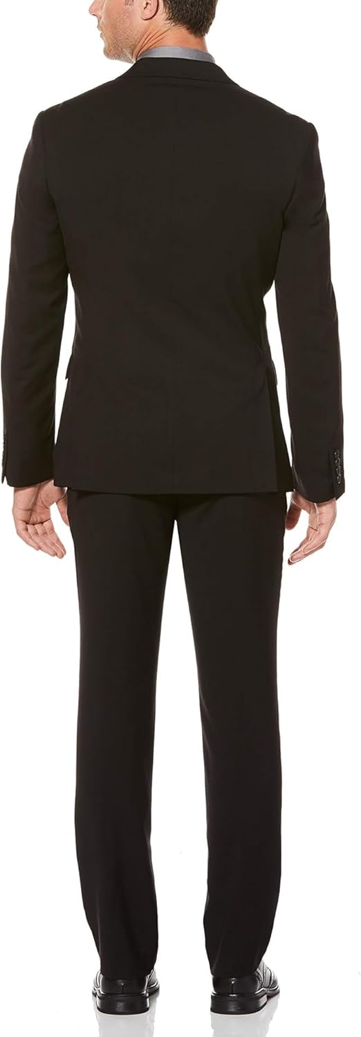 Perry Ellis Men's Solid Stretch Suit Jacket with Chest Pocket, Two-button Closure, Two Front Flap Pockets, Textured Fabric - Image 6