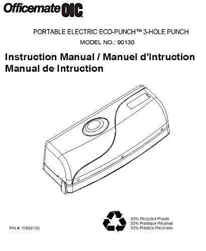 image for Officemate Portable 3 Hole Electric/Battery-Operated Eco Punch, 15 She