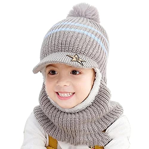 iNszkoos Kinder Wintermütze mit Ohrenklappen und Schal Baby...