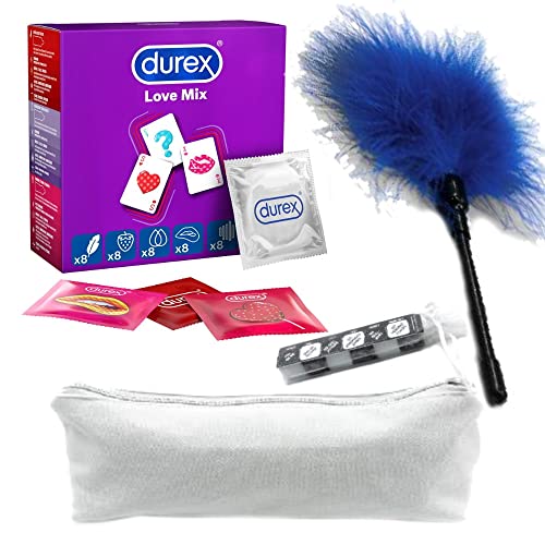 Durex aufregendes Erotik-Set mit Love Mix Kondomen 40 Stück & Accessoirces für...