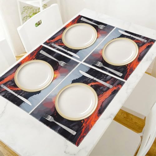 Sets de table rouge imperméables et isolants pour repas sereins - 6