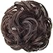 Produktbild 30 Farben Hair Extensions Haarverlängerung Haarteil Haargummi für Haarknoten/Pferdeschwanz, Haarverlängerung, Gewellt, Unordentlicher Dutt, Hochfrisur, Darkest Brown Auburn Mixed Schwarz Blonde