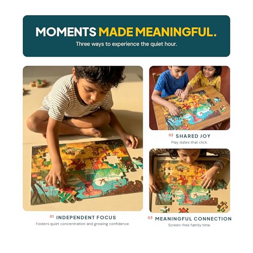Image of Dinosaurs at a Picnic Jigsaw Puzzle | 48 Pieces | Ages 4, 5, 6, 7 Years | Premium Montessori Toy & Quiet Time Activity | Birthday Gift or Return Gift for Kids