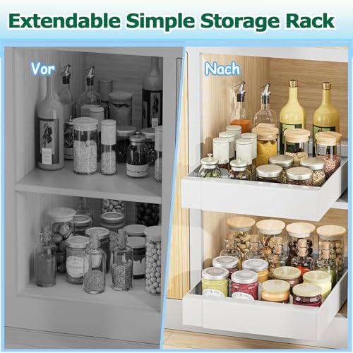 Impastatrice, organizer espandibile per mobiletto estraibile, cestello portaoggetti profondo estraibile per una migliore organizzazione di cucina, dispensa e bagno.