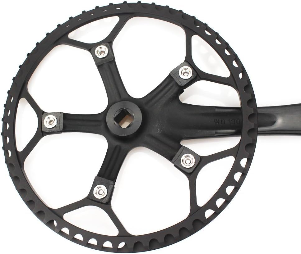 FOMTOR Pédalie, Pédalier De Vélo 53T 170 Mm, Pédalier 130 BCD, Pédalier à Vitesse Unique Avec Housse De Protection, Pour Vélo à Vitesse Unique, Vélo De Route, Engrenage Fixe FOMTOR Pédalie, Pédalier De Vélo 53T 170 Mm, Pédalier 130 BCD, Pédalier à Vitesse Unique Avec Housse De Protection, Pour Vélo à Vitesse Unique, Vélo De Route, Engrenage Fixe