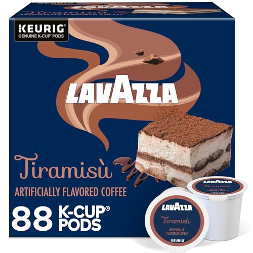 Image of Lavazza Tiramisu Coffee, Single Serve Keurig K-Cup Pods, Flavored Coffee, 88-Count Box (4 Packs of 22)