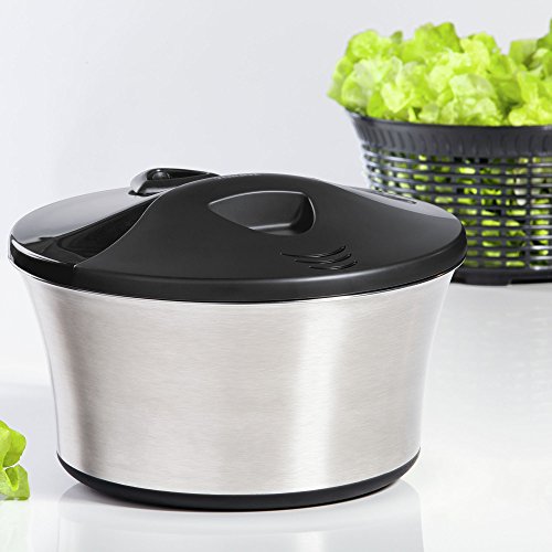 Leifheit Stainless Steel Salad Spinner, Gray
