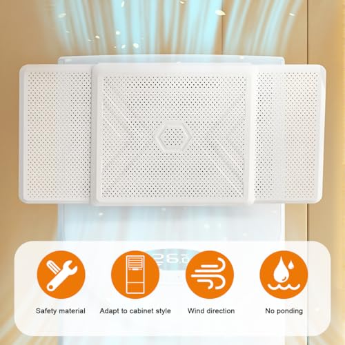 Image of HASTHIP 47-58cm Retractable Ac Air Deflector Adjustable Floor Standing AC | Adjustable Tilt Helps Direct Air, Retractable Panel Supports Flexible Placement, for Evaporative Cooler, White Finish