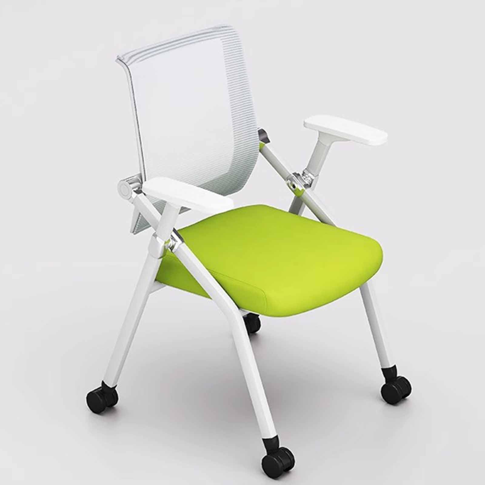 Training Chair With Table Foldable Office Chair Backrest Chair Training Institution Chair Company Conference Chair(Green,A)