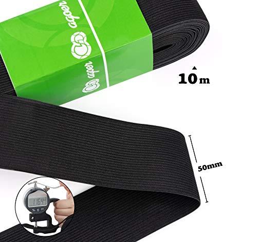 Agoer Elastico nero 50 mm di larghezza - 10 metri