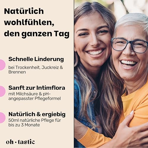 Natürliche Intim Creme gegen Trockenheit, Juckreiz & Irritationen im Intimbereich - Beruhigende Feuchtcreme...