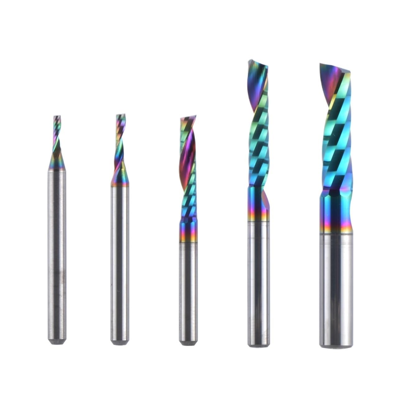 Frez trzpieniowy z węglika spiekanego CNC, pojedynczy flet, powłoka DLC, wolfram 3,175/4/5/6 mm, chwyt, aluminium, frez do grawerowania 3D, do drewna, tworzywa sztucznego (1F-D2.0-L08)