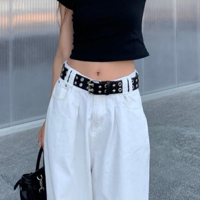 Studded Belt Grunge Belt Y2k Belt Emo Belt Streetwear Punk Aesthetics Gothic Belt Grunge Accessories 80s Belt3