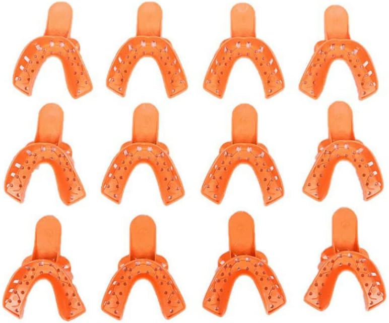 Dental Plastic Thermoform Disposable Impression Trays Lower Medium #4 12/Bag