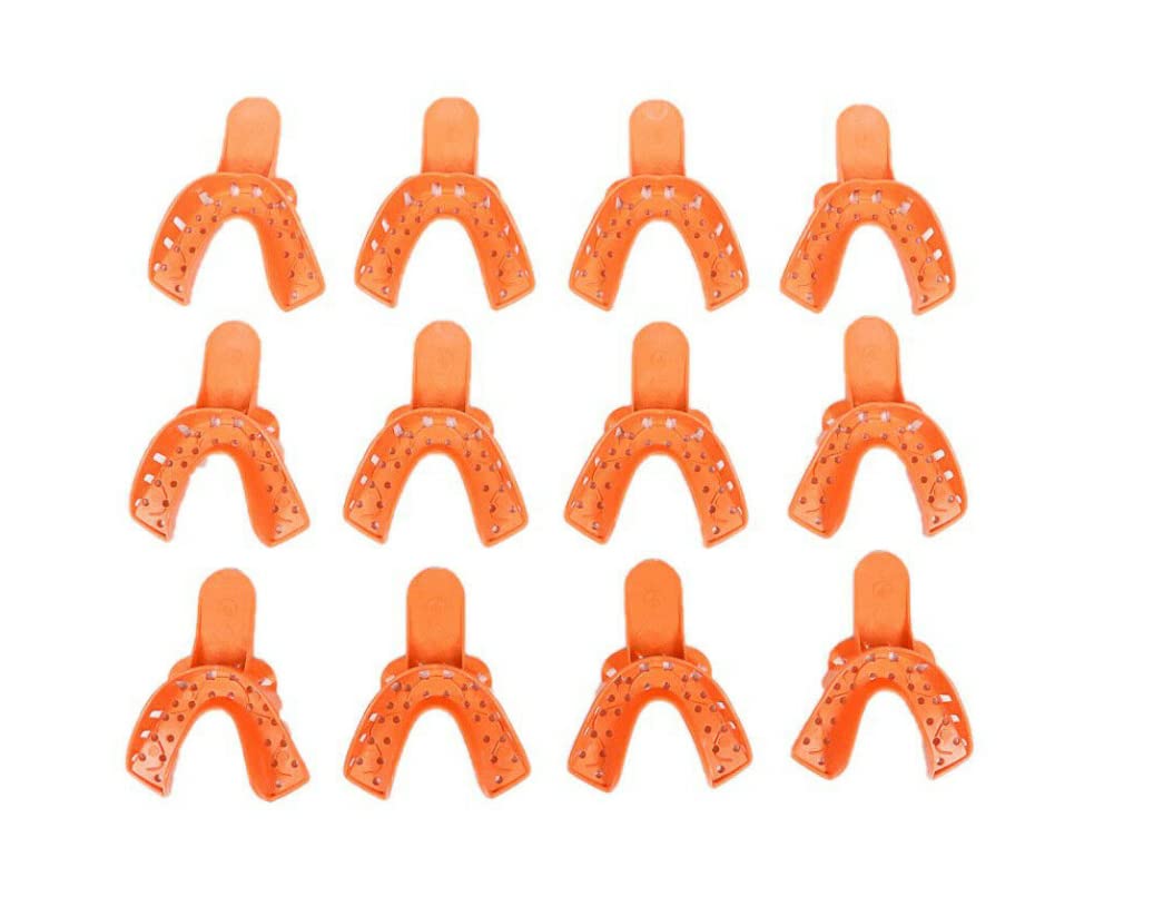 Dental Plastic Thermoform Disposable Impression Trays Lower Medium #4 12/Bag