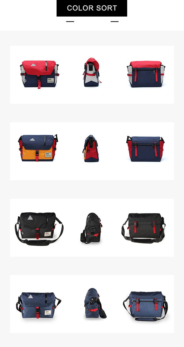 Borsa messenger classica, resistente, impermeabile, piccola borsa messenger per computer portatile, per uomo e donna, borsa a tracolla per bici con messaggio