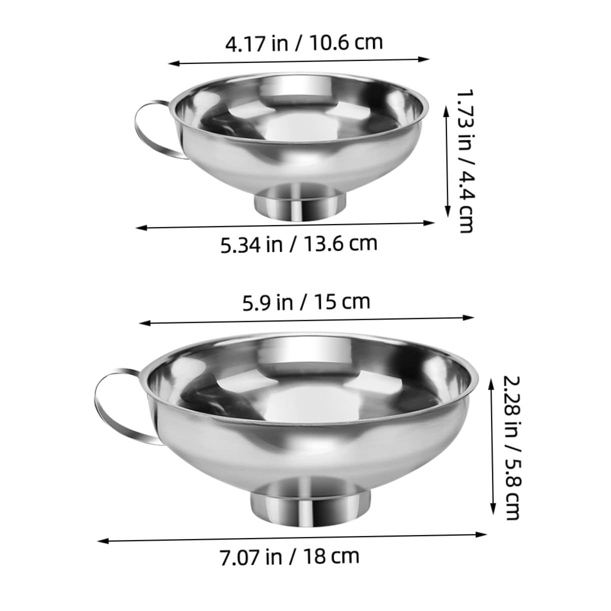 4 Piezas Embudo de Acero Inoxidable Boca Ancha para Conservas y Cocina de Embudos Resistente para Frascos Mason y Transferencia Precisa de Líquidos y Ingredientes Secos