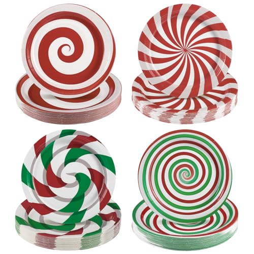 60 Stück Weihnachts-Pappteller, 22,9 cm, Einweg-Teller in...