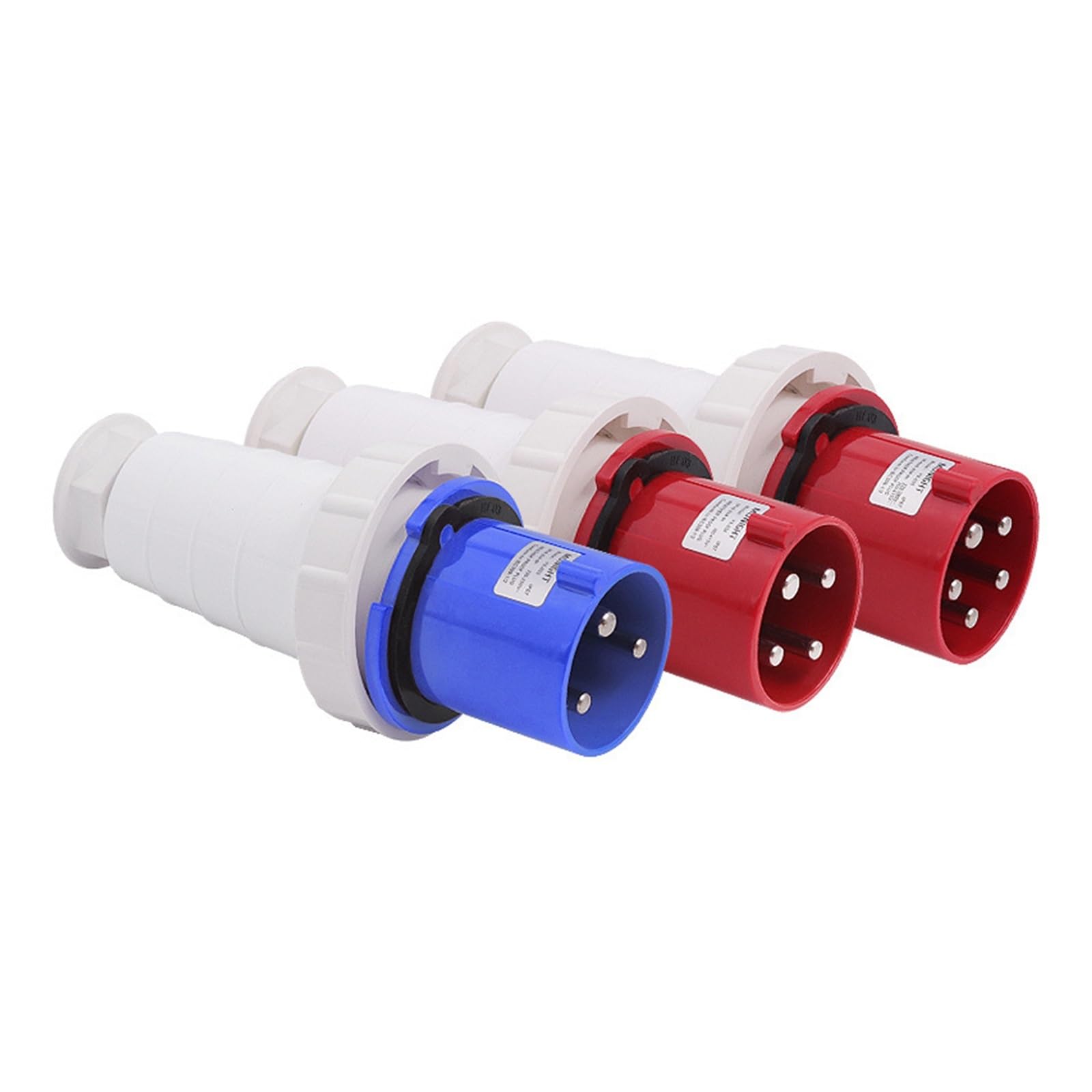 MUYTQAERG 1 PCS Blue Exposed and Concealed Industrial Socket 63A 125A Three-Hole Four-Hole and Five-Hole Wall(LX 035 5 core 63A)