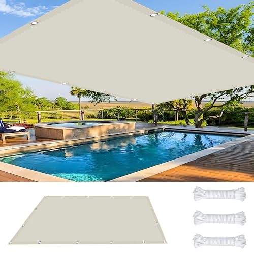 Voile d'ombrage blanc cassé 1,4x2,5m en polyester anti-UV