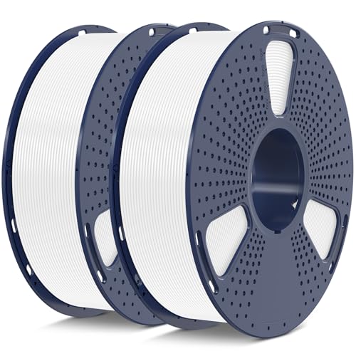 Image of SUNLU 2kg PLA 3D Printer Filament PLA Filament 1.75mm, Neatly Wound 3D Printing Filament 1.75mm, 2000g Filament Good Vacuum Packaging, 2kg in Total, 1kg per Spool, Pack of 2, White+White