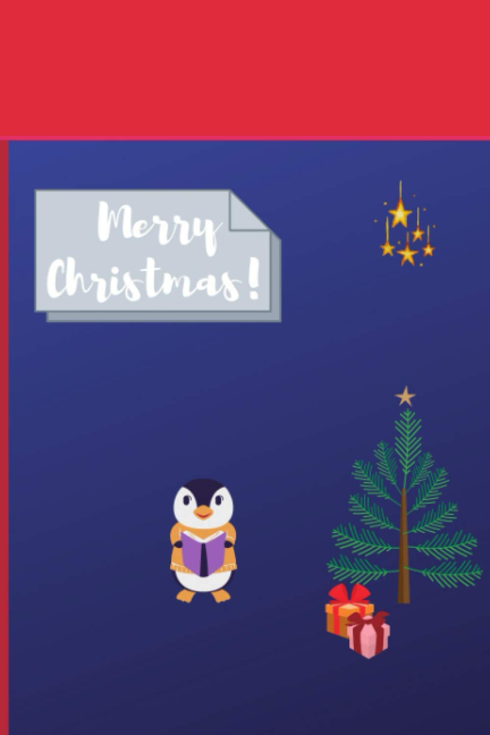 Christmas Notebook, Penguin, 100 pages, Memory Book,Christmas Tree: 6"x9"