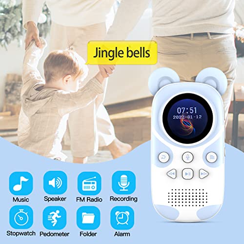 Image of RUIZU 16 GB MP3 Player Children's Bluetooth 5.0 with Headphones Speaker Supports FM Radio, Alarm Clock, One Button Recording, Stopwatch Function (Zoo US)