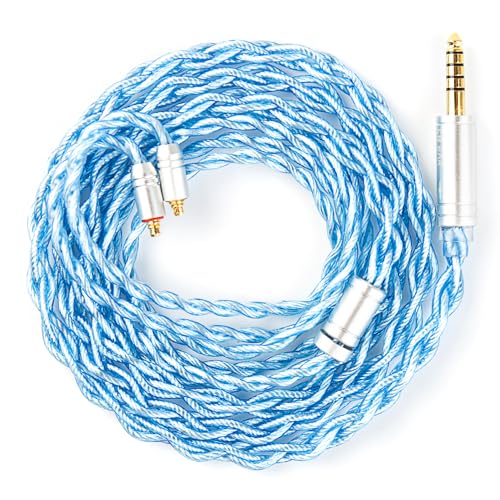 Yinyoo KBEAR Palm Thunder - Cable de auriculares de 4,4 mm MMCX de 120 cm, 4 núcleos, coaxial, chapado en plata, OCC IEM para Sh-ure:SE215/SE425, UE900, so-ny IER-Z1R/IER-M9, Fii-O FH3