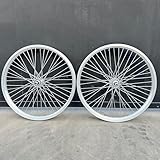 26 inch x 1.85' Heavy Duty Bike Rim Wheel Set, 12 Gauge 48 Spokes Wheelset, Double Wall Aluminum Alloy 26' Bicycle Wheels Rims (Front & Rear) (Silver) Disc Brake
