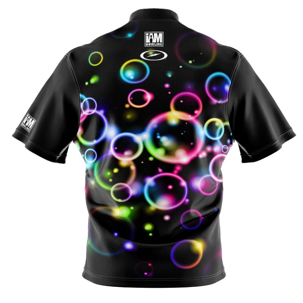 Logo Infusion I AM Bowling Jersey Short Sleeve Sash Collar 2138-ST Made in USA Storm (US, Alpha, Medium, Regular, Regular, Polyester)