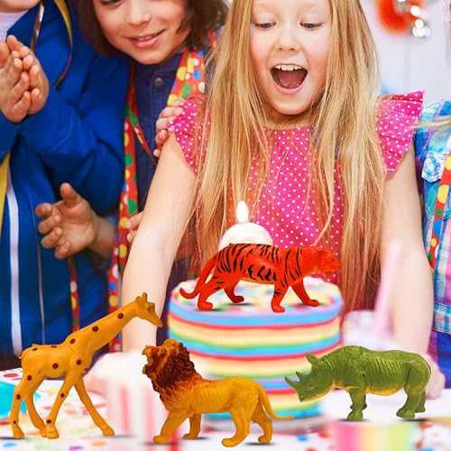 Image of Big Size Forest Animals Toy set | 12PCS Jungle Animal Action Figures for Kids Boys & Girls Wildlife Realistic Zoo Creatures Model Figurine | Farm Animal Toys Playset Birthday Gift for Children