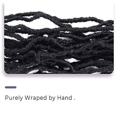 Niseyo 16 Inch Soft Locs Pre-Looped New Faux Locs Crochet Hair 6 Packs (16 Inch, 1B/Natural Black) #TOP3