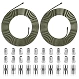 2 Stück 5m Bremsleitung Ø 4,75mm(3/16 Zoll), Stahl-Bremsrohr mit 20 Schrauben und 10 Verbinder, Bremsleitungssatz Bremsleitung Reparatursatz für Bördelgerät, für Auto PKW Motorrad