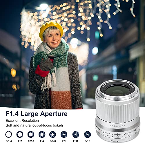 Image of VILTROX AF 33mm f /1.4 F1.4 Z APS-C Lens for Nikon Z Mount, Auto Focus Large Aperture Prime Lens with STM Motor Compatible with Nikon Mirrorless Camera ZFC Model Z5 Z50 Z6 Z6II Z7 Z7II