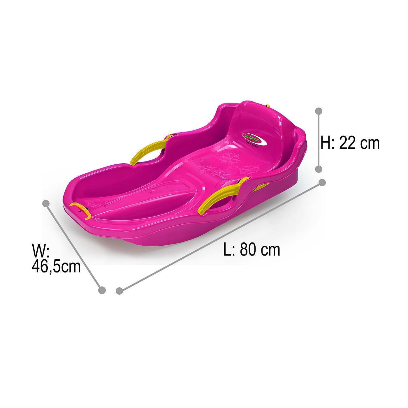 Luge Bob Snow Play 80 Cm - Direction Par Levier, Siège Ergonomique, Plastique Résistant - Rose Bonbon