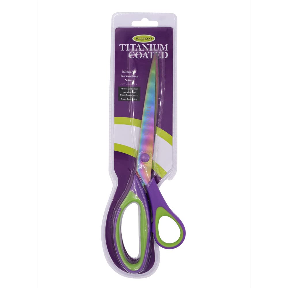 Titanium Dressmaker Scissors 10-inch, Purple/Green