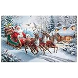 AZIDWERYQ Weihnachts-Leinwand-Kunst, Winter-Weihnachts-Wandkunst für Zuhause, Wohnzimmer, Dekoration, Festival, Neujahrsgeschenke