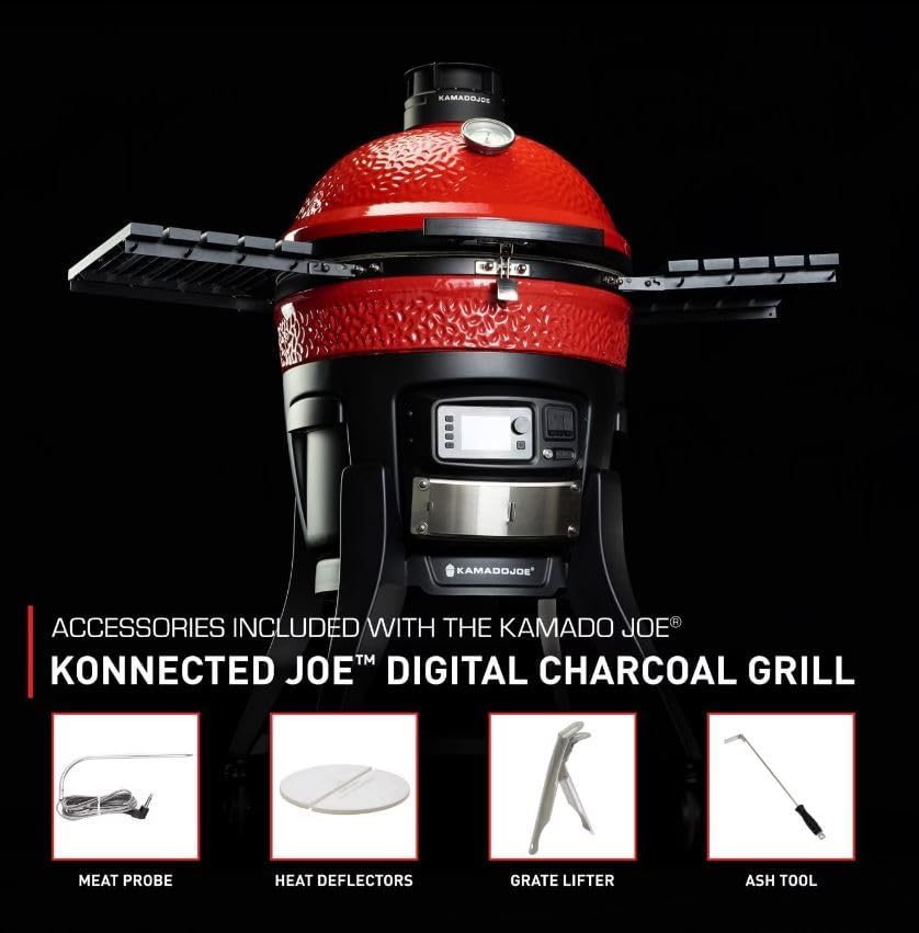 Kamado Joe Konnected Joe 18 in. Digital Charcoal Grill and Smoker with Auto-Ignition and Wi-Fi Temperature Control KJ15041123