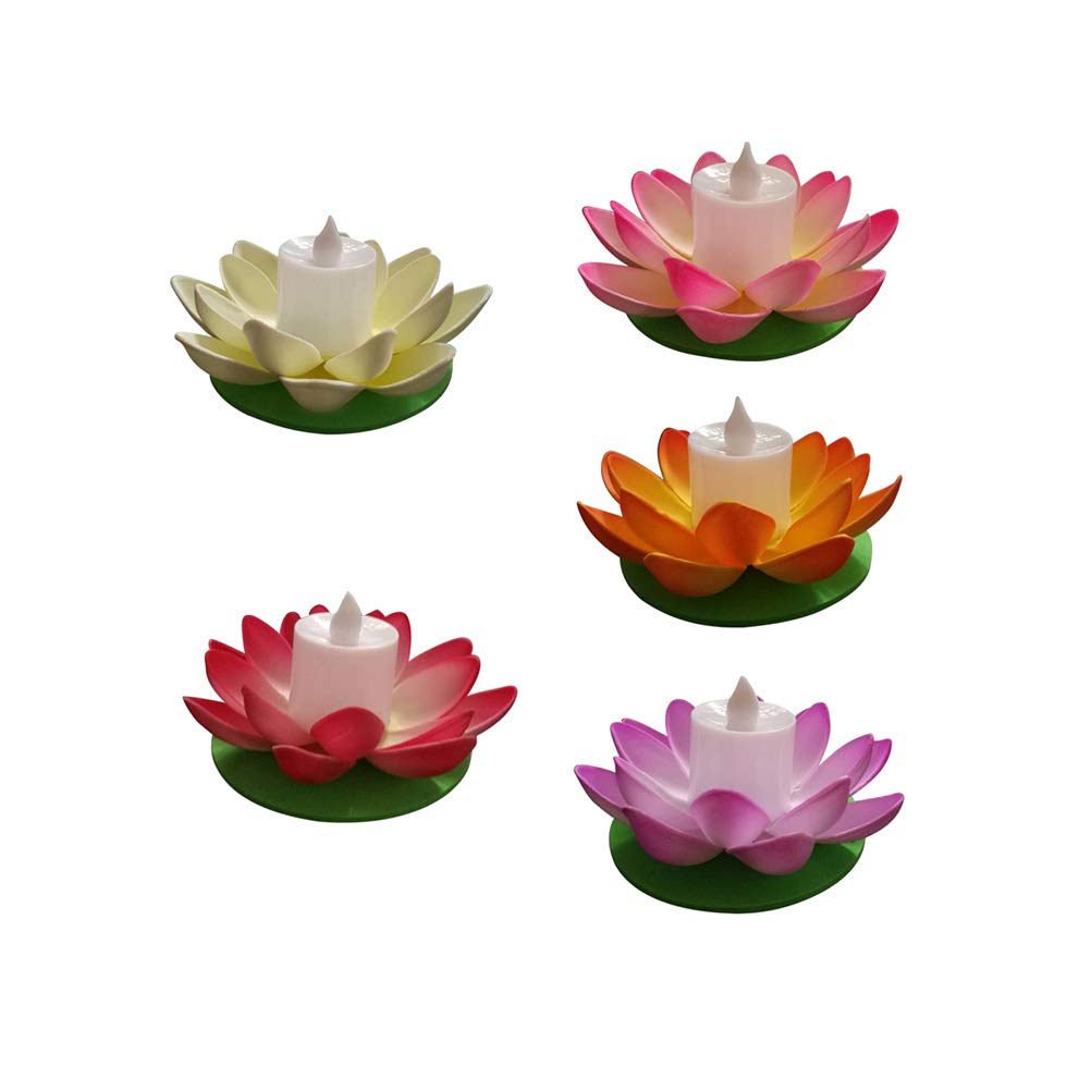 6 sztuk 11.5 cm Solar Power LED Lotus Światła Lampa Kwiat Pływający Staw Ogród Basen Lampka nocna