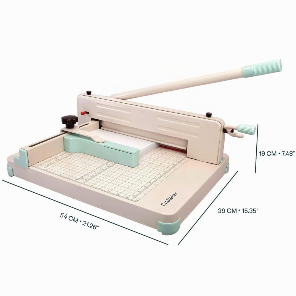 Craftelier Papierschneider, A4, 30 cm, präziser Schnitt bis 400 Blatt, professionelle industrielle Schneidemaschine mit doppeltem Sicherheitssystem und verstärktem Stahlrahmen für große Arbeiten