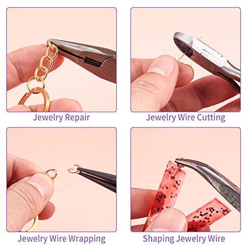 Jewellery Pliers Set, Jewellery Making Tools Kit, Needles Nose Plier, Long Chain Nose Pliers, Wire Cutter, Jewelry Plier Craft Tools for Beading Jewelry Necklace Making Repair Supplies 3 Jewellery Pliers Set, Jewellery Making Tools Kit, Needles Nose Plier, Long Chain Nose Pliers, Wire Cutter, Jewelry Plier Craft Tools for Beading Jewelry Necklace Making Repair Supplies - Image 3
