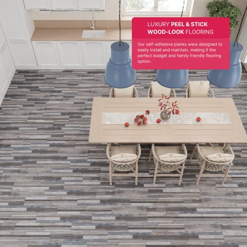 Lucida Surfaces Luxury Vinyl Flooring Tiles-Peel And Stick Floor Tile For Diy Installation-Sample Wood-Look Plank-Quilt-Basecore-6 Inch X 12 Inch #TOP1
